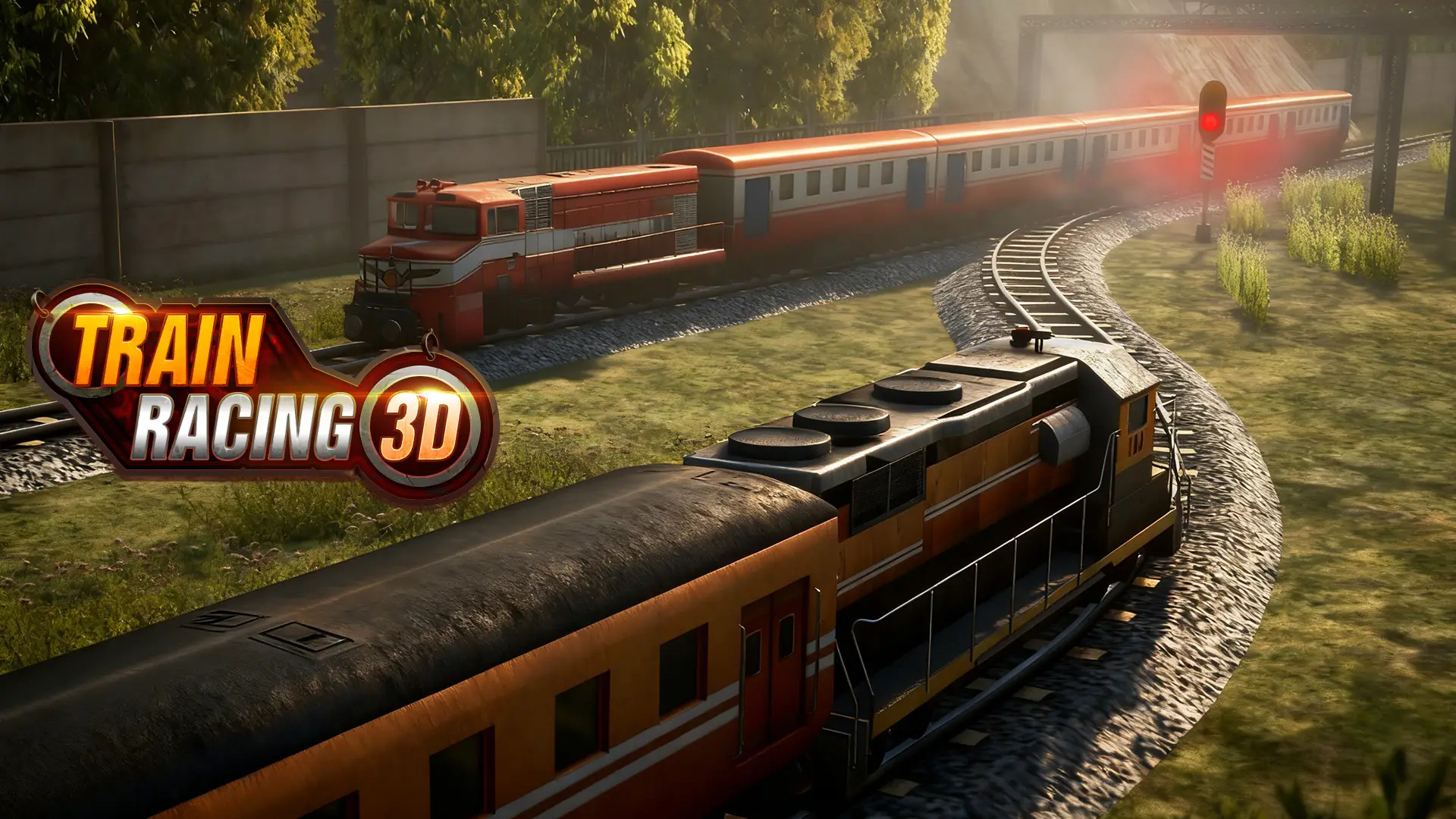 Train Racing Game 3D background